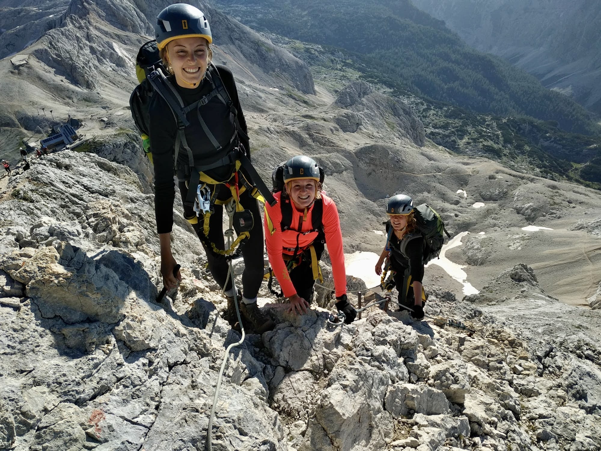 Climbing the summit section of Mt. Triglav