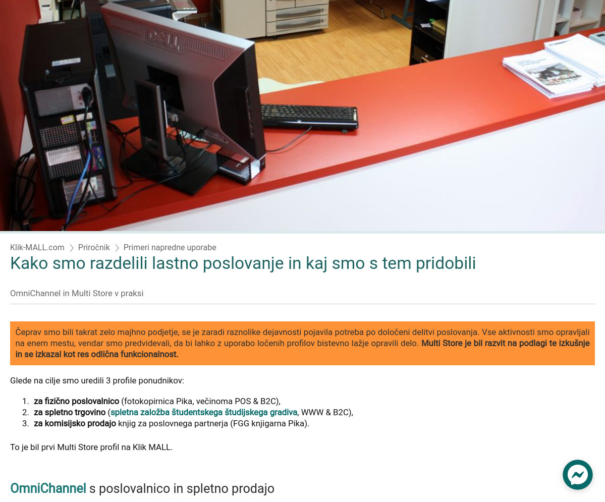 Prikaz Facebook Messenger - desno spodaj na spletni strani, v barvi profila