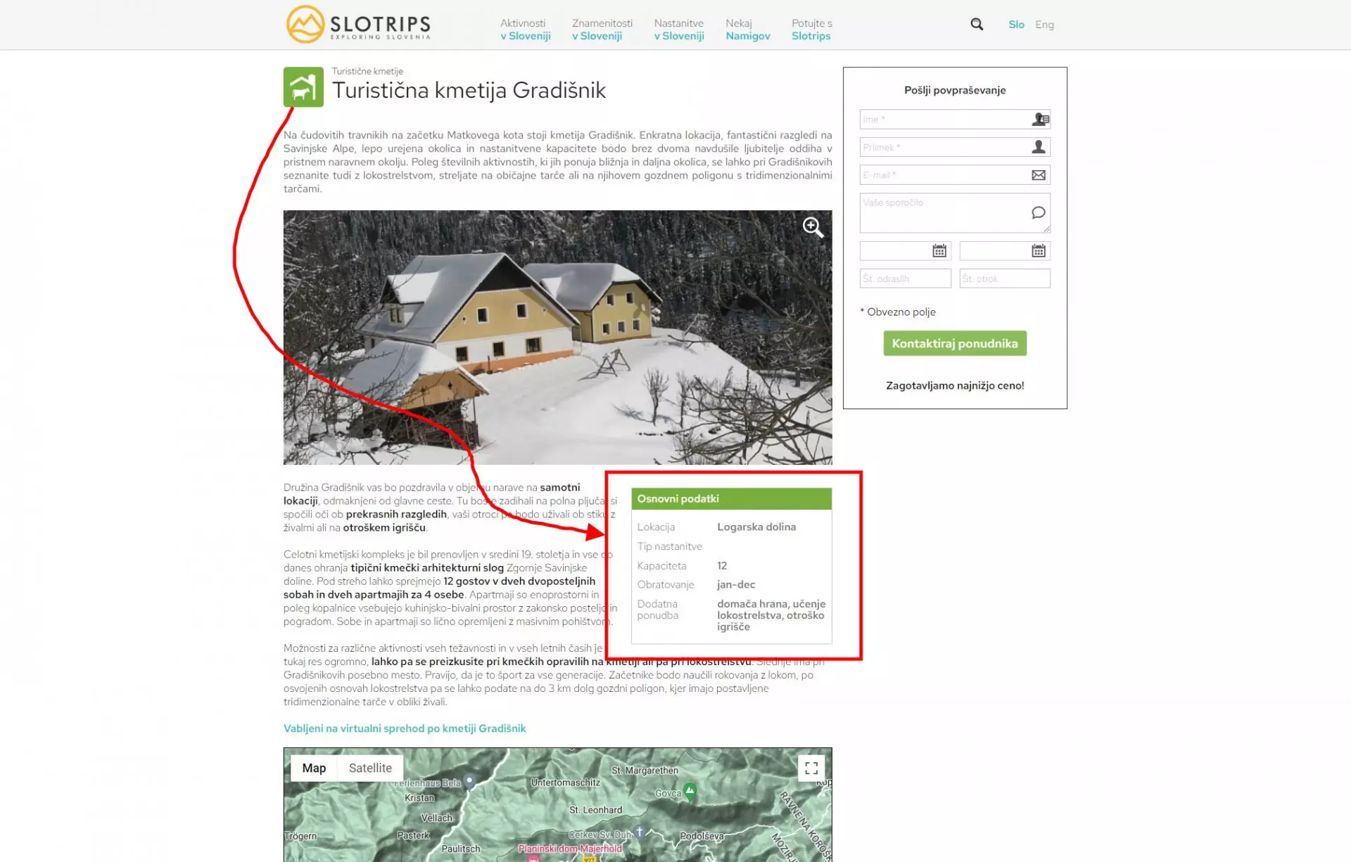 Slotrips atributi Nastanitev